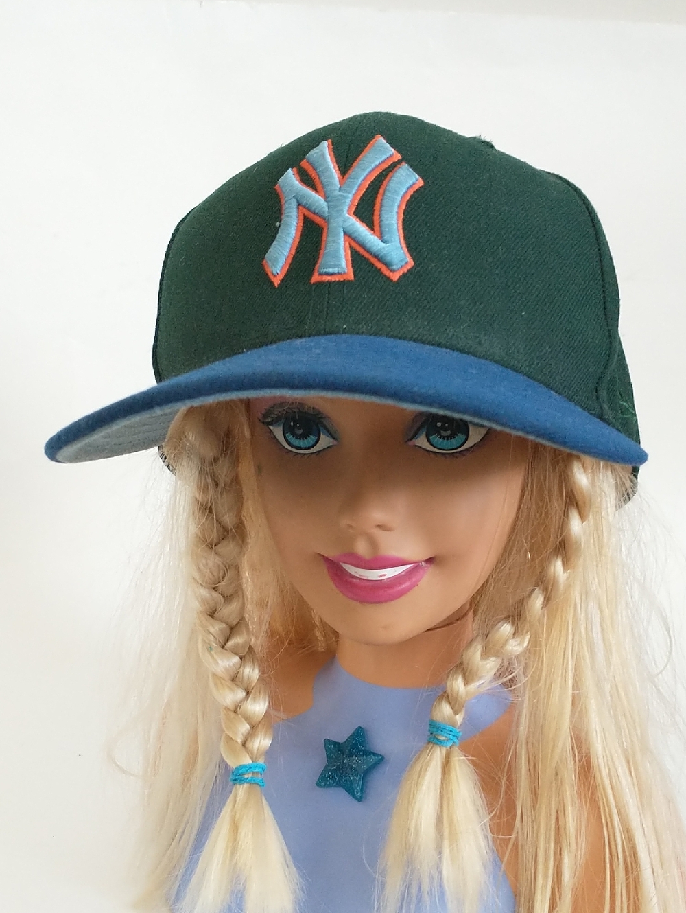 New Era Dark Green & Blue Baseball Men's Cap with Logo Patch. SIZE 7½, 59.6CM